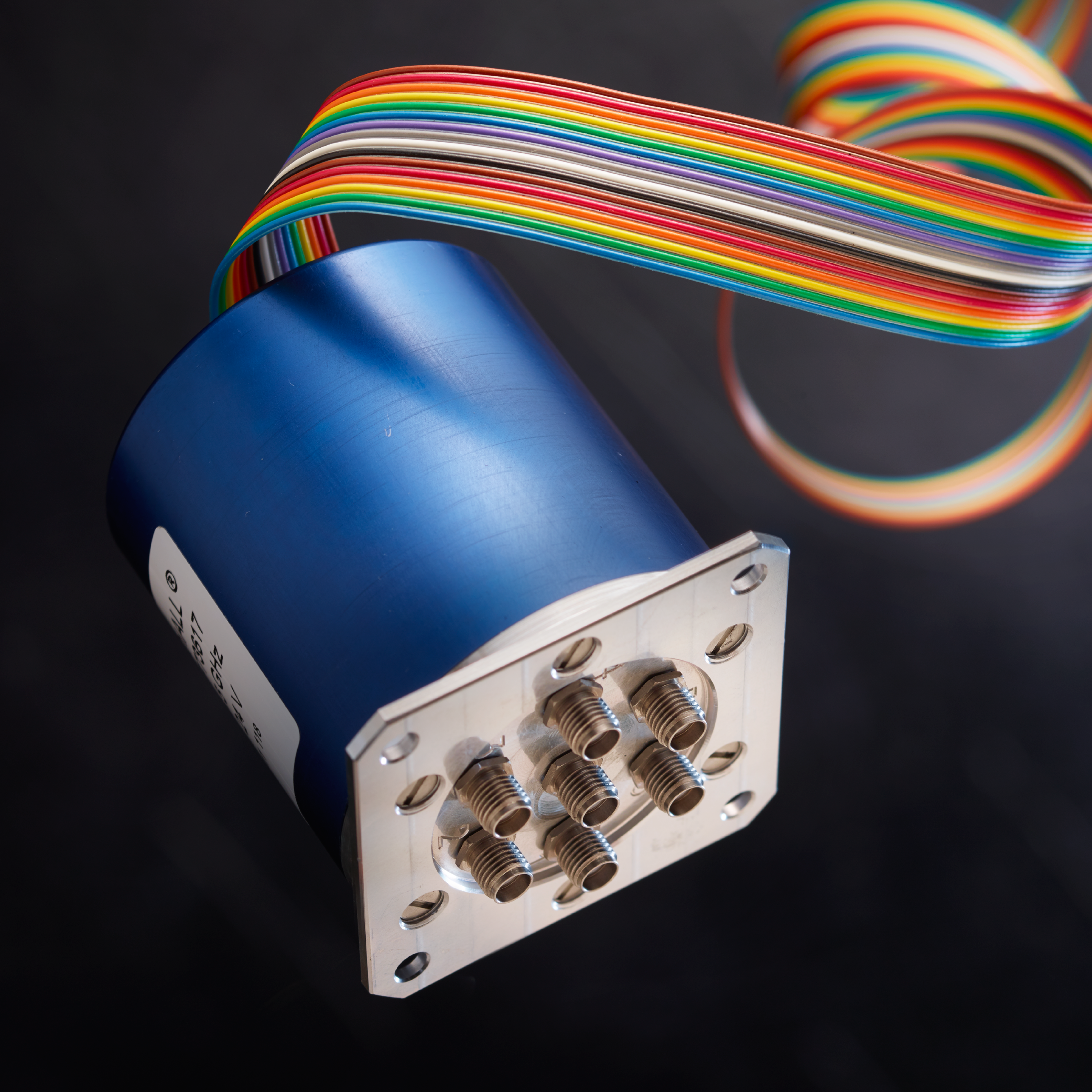 SP4T Terminated  Ramses SMA 18GHz Square Flange Latching Self-cut-off Auto-reset 12Vdc Diodes Pins Terminals