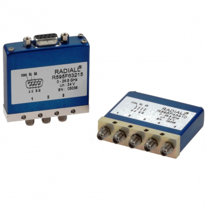 R595 DP3T (Double Poles Three Throws) and Terminated SPDT (Single Pole Double Throws) switches