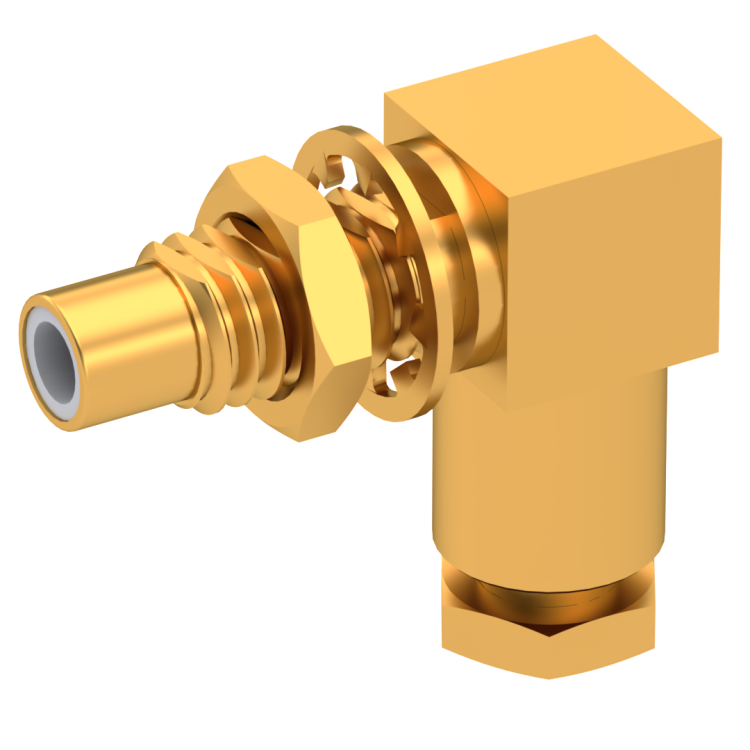 SMC / RIGHT ANGLE JACK MALE CLAMP TYPE FOR 2.6/50 S CABLE GOLD