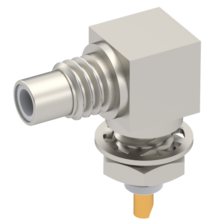 SMC / RIGHT ANGLE JACK RECEPTACLE MALE NICKEL FRONT MOUNT