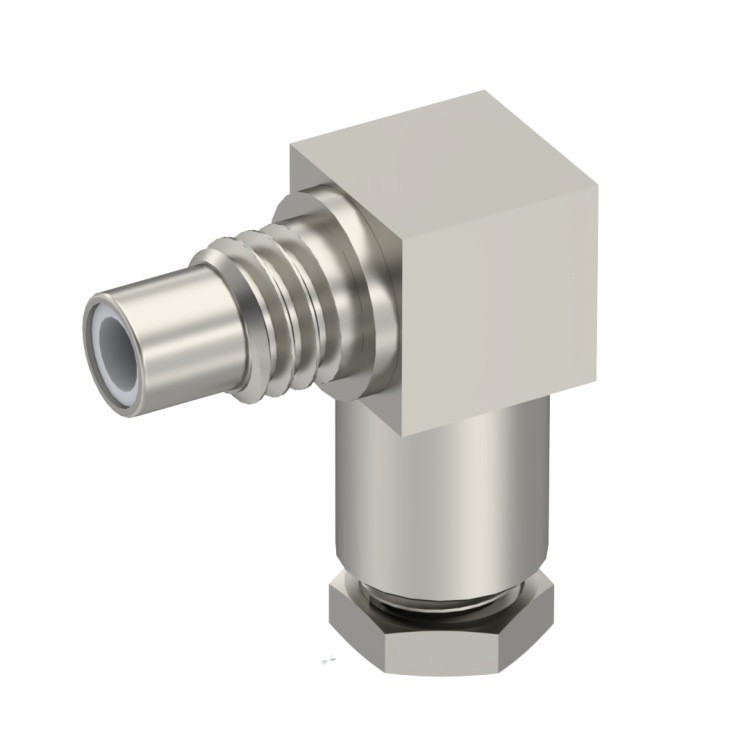 SMC / RIGHT ANGLE JACK MALE CLAMP TYPE FOR 2.6/50 D CABLE NICKEL