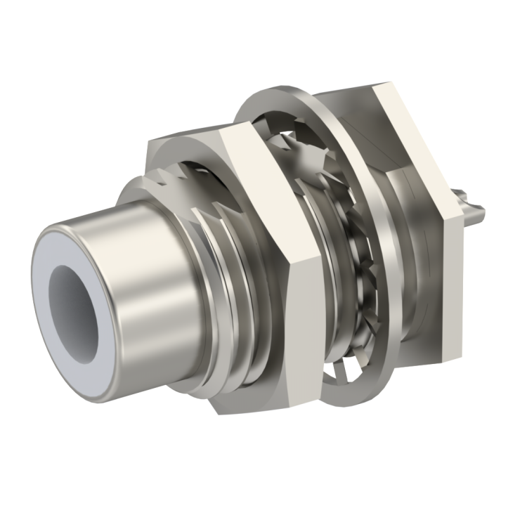 75 OHM / STRAIGHT JACK RECEPTACLE MALE NICKEL REAR MOUNT