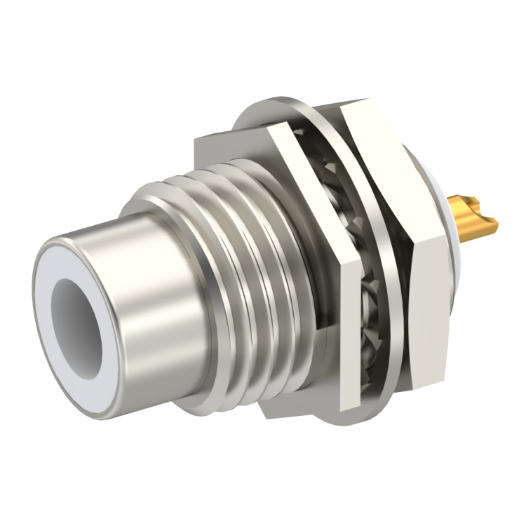 75 OHM / STRAIGHT JACK RECEPTACLE MALE NICKEL FRONT MOUNT