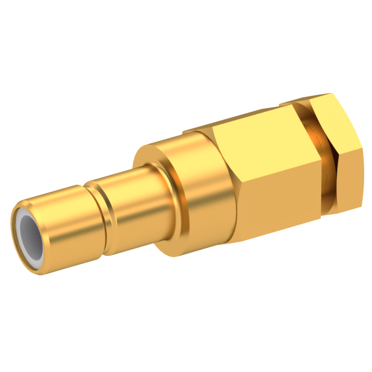 SMB / STRAIGHT JACK MALE CLAMP TYPE FOR 2.6/50 D CABLE GOLD
