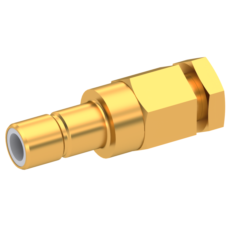 SMB / STRAIGHT JACK MALE CLAMP TYPE FOR 2.6/50 S CABLE GOLD QPL MIL-39012