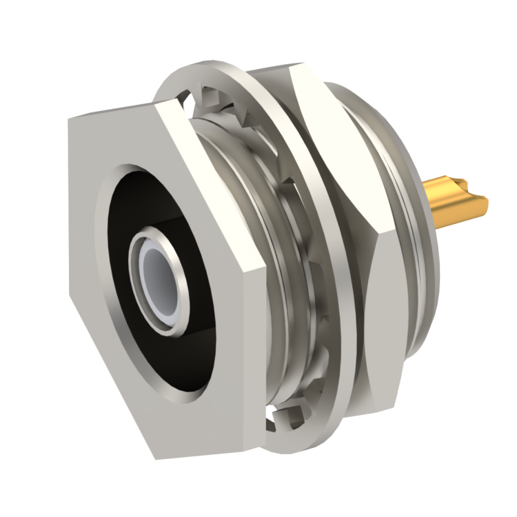 SMB / STRAIGHT JACK RECEPTACLE MALE NICKEL RECESSED FRONT MOUNT
