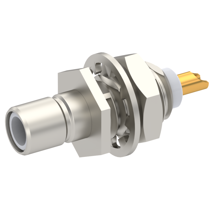 SMB / STRAIGHT JACK RECEPTACLE MALE NICKEL FRONT MOUNT