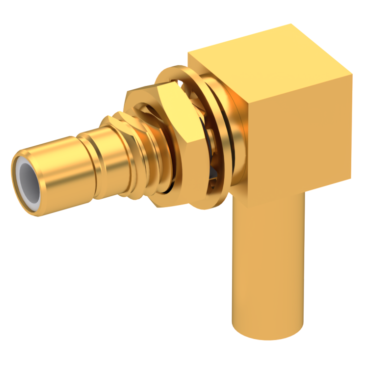 SMB / RIGHT ANGLE JACK MALE CRIMP TYPE FOR 2.6/50 S CABLE GOLD