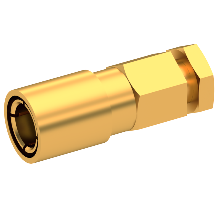 SLB / STRAIGHT PLUG FEMALE SOLDER CLAMP FOR .141''/50 SR GOLD