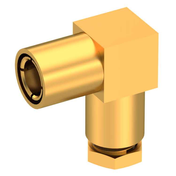 SLB / RIGHT ANGLE PLUG FEMALE CRIMP TYPE FOR 2.6/50 S CABLE GOLD