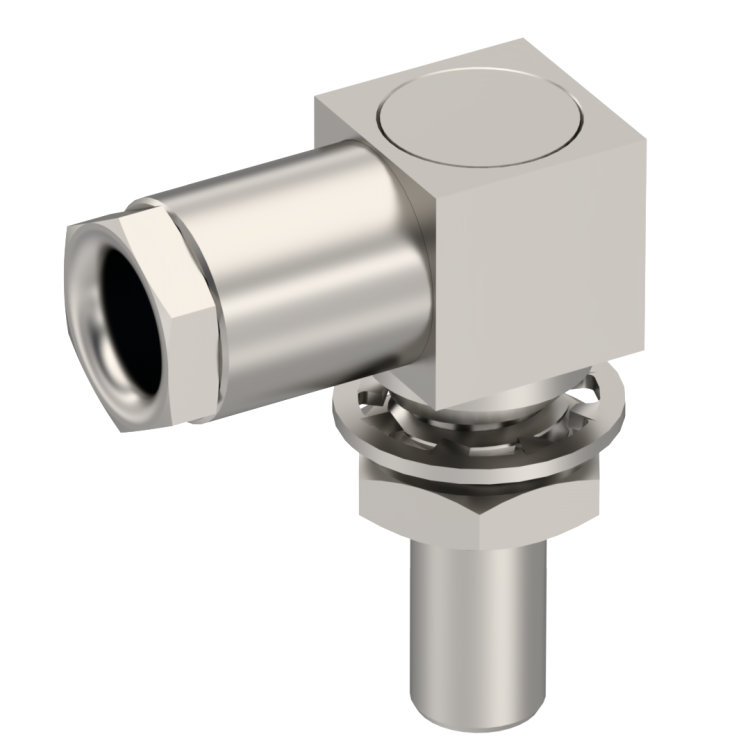 SLB / RIGHT ANGLE JACK MALE CLAMP TYPE FOR 2.6/50 S CABLE NICKEL