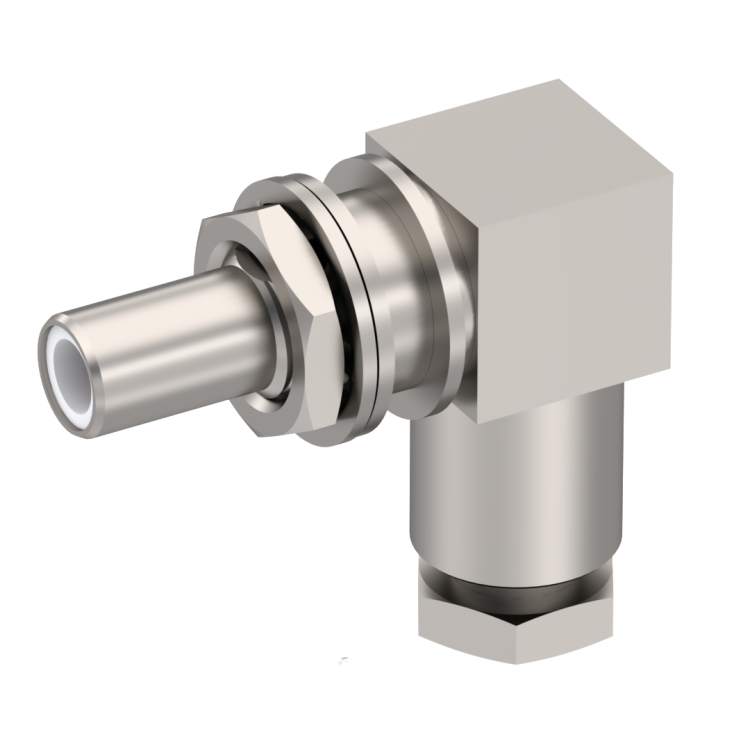 SLB / RIGHT ANGLE JACK MALE CLAMP TYPE FOR 2.6/50 D CABLE NICKEL FLOAT MOUNT/BLIND MATE