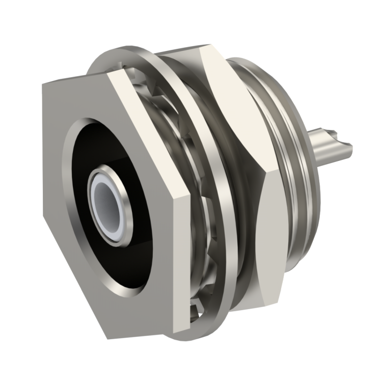SLB / STRAIGHT JACK RECEPTACLE MALE NICKEL RECESSED FRONT MOUNT