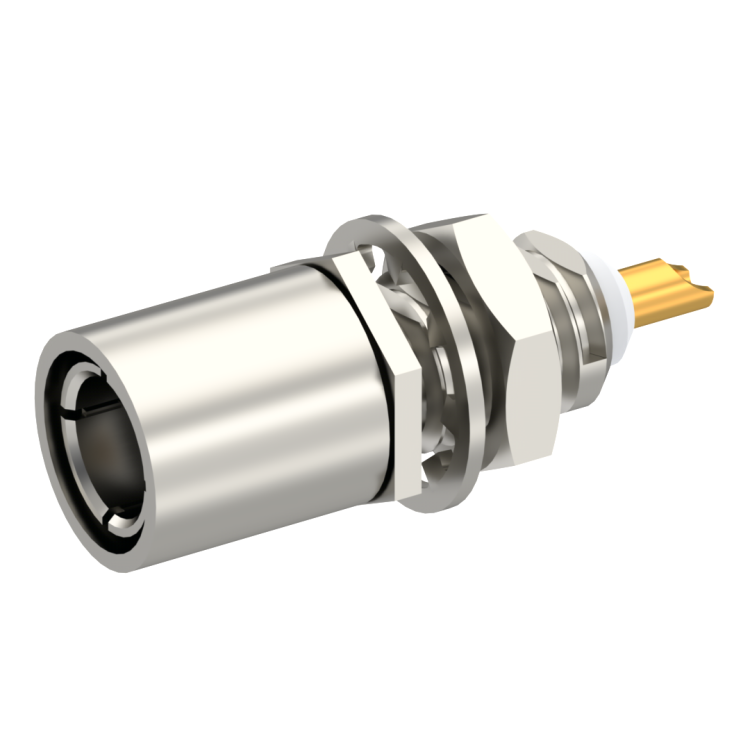 SLB / STRAIGHT PLUG RECEPTACLE FEMALE NICKEL FLOAT MOUNT/BLIND MATE - FRONT MOUNT