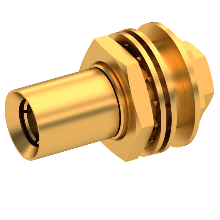 SLB / STRAIGHT PLUG FEMALE SOLDER CLAMP FOR .141''/50 SR GOLD FLOAT MOUNT/BLIND MATE