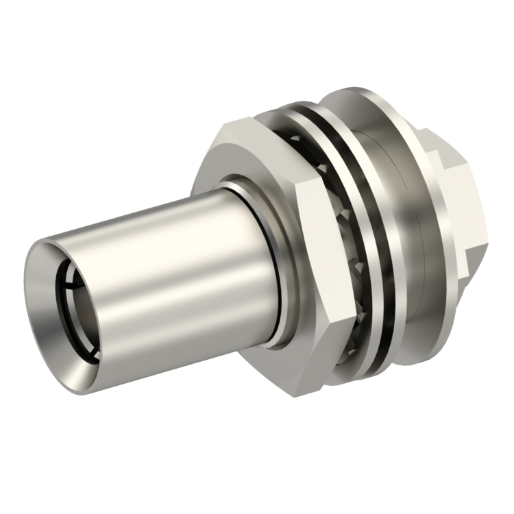 SLB / STRAIGHT PLUG FEMALE CRIMP TYPE FOR 2.6/50 D CABLE GOLD