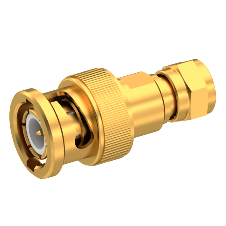 BNC / 75 OHM STRAIGHT PLUG/PLUG MALE/FEMALE GOLD