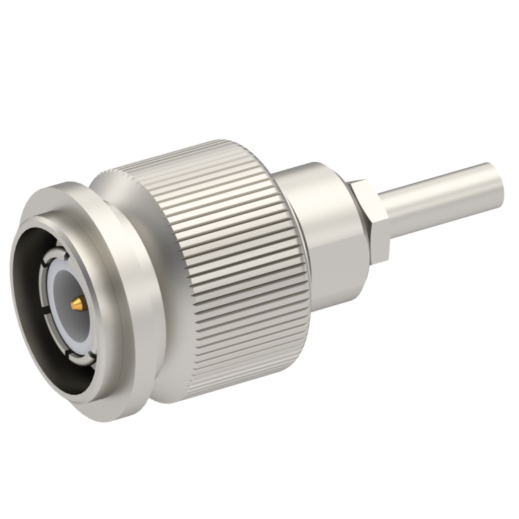 TNC / STRAIGHT PLUG MALE CRIMP TYPE FOR 2/50 D CABLE NICKEL
