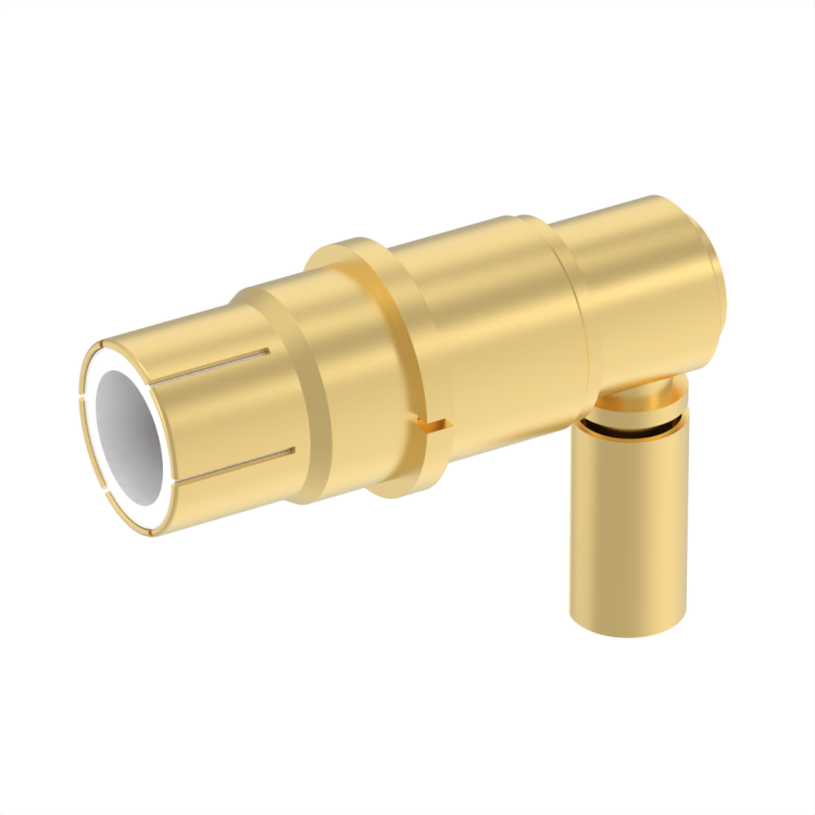 Size 1 Pin Coaxial contact R/A  for RG58  RG141 cable - Non environmental - (DSX MIL & 404 SERIES)