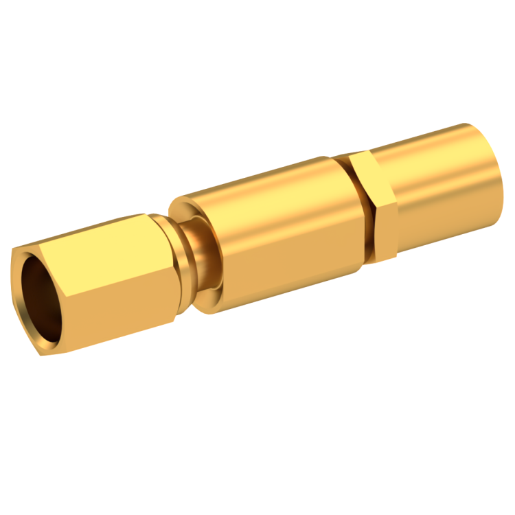 SSMC / STRAIGHT PLUG FEMALE CRIMP TYPE FOR 2.6/50 S CABLE GOLD