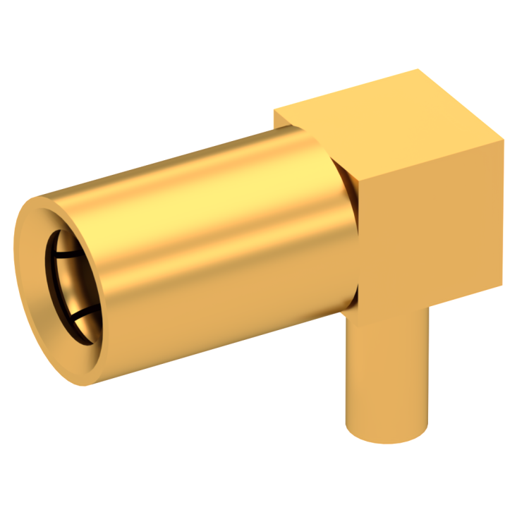 SSLB / RIGHT ANGLE PLUG FEMALE SOLDER TYPE FOR .056" SR GOLD