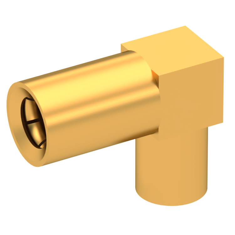 SSMB / RIGHT ANGLE PLUG FEMALE CRIMP TYPE FOR 2/50 D CABLE GOLD