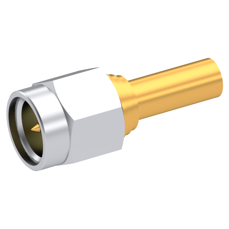 SMA / STRAIGHT PLUG MALE SOLDER TYPE FOR 2/50 S CABLE GOLD NON-CAPTIVE CONTACT