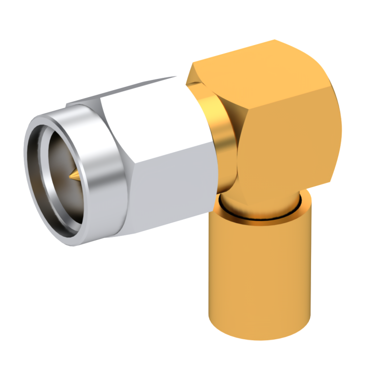 SMA / RIGHT ANGLE PLUG MALE CRIMP TYPE FOR 3.8/95 S GOLD CAPTIVE CONTACT