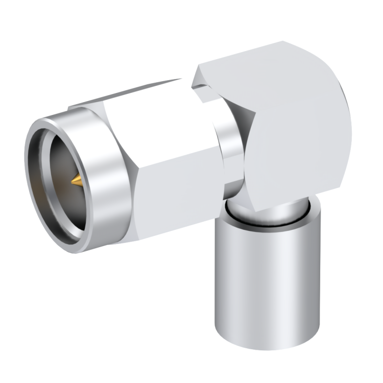 SMA / RIGHT ANGLE PLUG MALE CRIMP TYPE FOR 3.8/95 S PASSIVATED CAPTIVE CONTACT