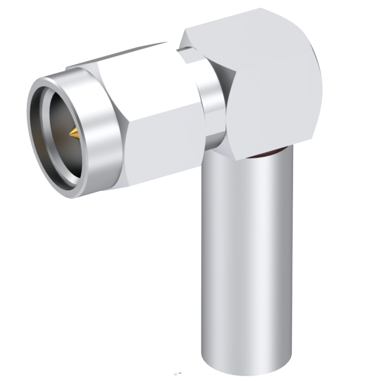SMA / RIGHT ANGLE PLUG MALE CRIMP TYPE FOR 2.6/50 D CABLE PASSIVATED CAPTIVE CONTACT