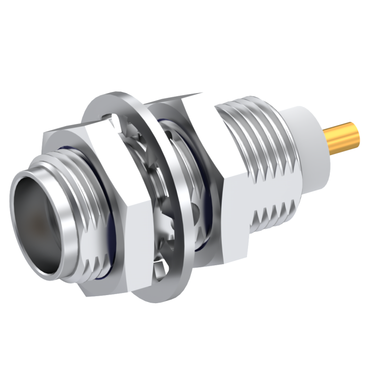 SMA / STRAIGHT JACK RECEPTACLE FEMALE GOLD CAPTIVE CONTACT|D-FLATTED BODY