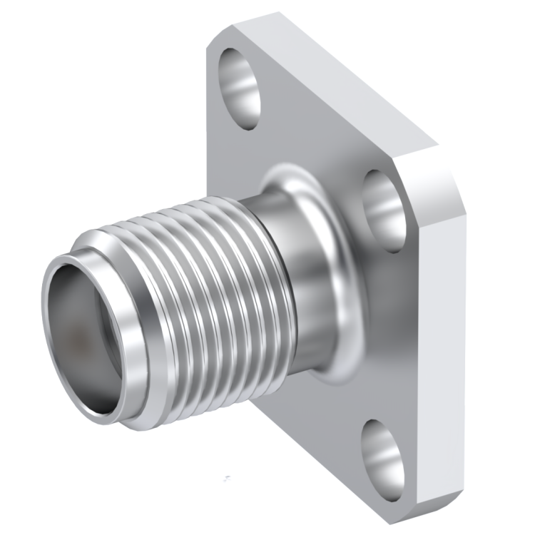 SMA / STRAIGHT JACK FEMALE PASSIVATED 3/8" SQUARE FLANGE