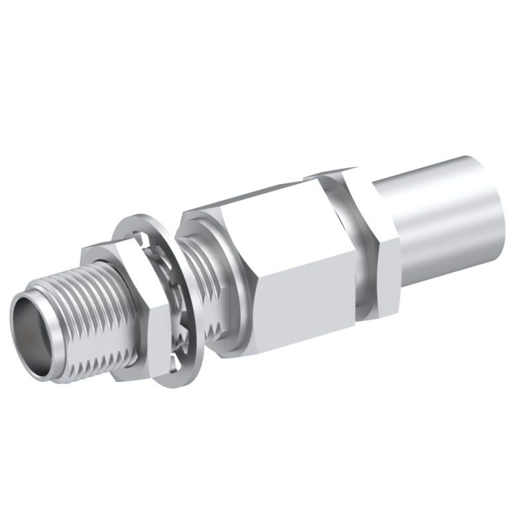 SMA / STRAIGHT JACK FEMALE CRIMP TYPE FOR 2.6/50 D CABLE PASSIVATED CAPTIVE CONTACT