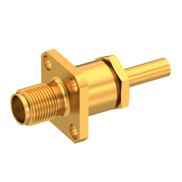 SMA / STRAIGHT JACK FEMALE CRIMP TYPE FOR 2/50 S CABLE GOLD CAPTIVE CONTACT