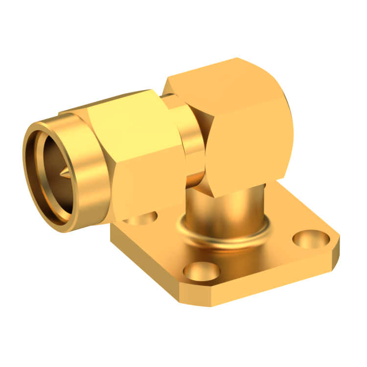 SMA / RIGHT ANGLE PLUG RECEPTACLE MALE GOLD