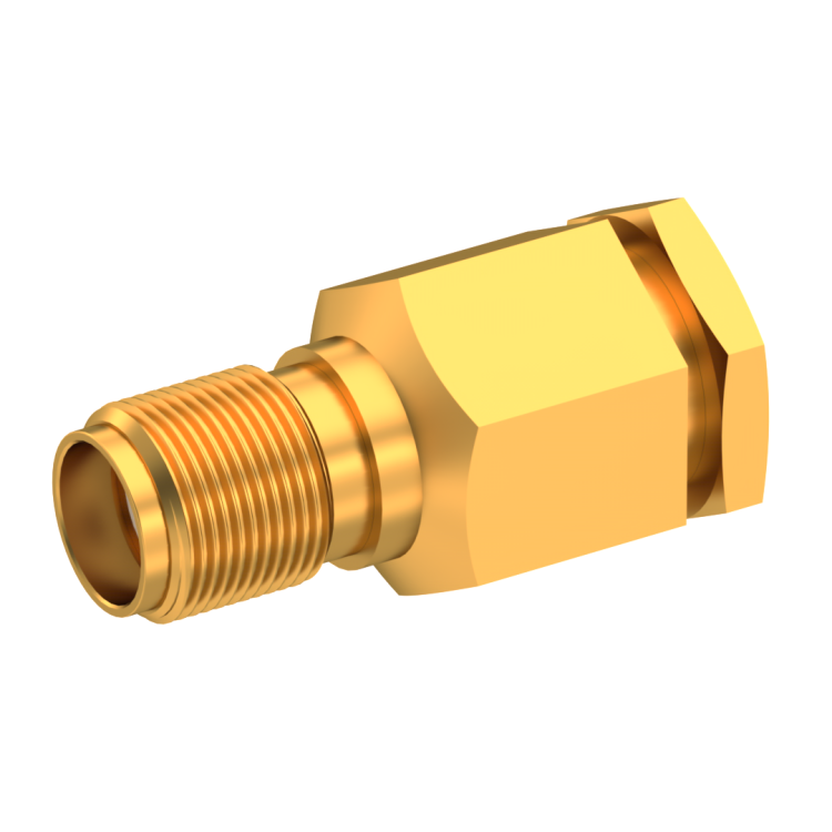 SMA / STRAIGHT JACK FEMALE CLAMP TYPE FOR 2.6/50 D CABLE GOLD CAPTIVE CONTACT