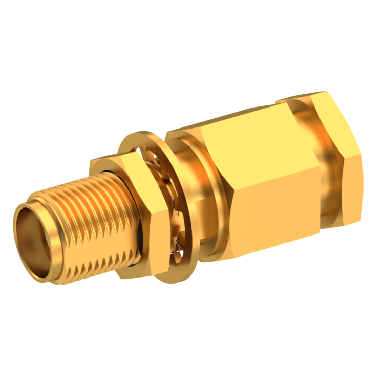SMA / STRAIGHT JACK FEMALE CLAMP TYPE FOR 5/50 D GOLD CAPTIVE CONTACT