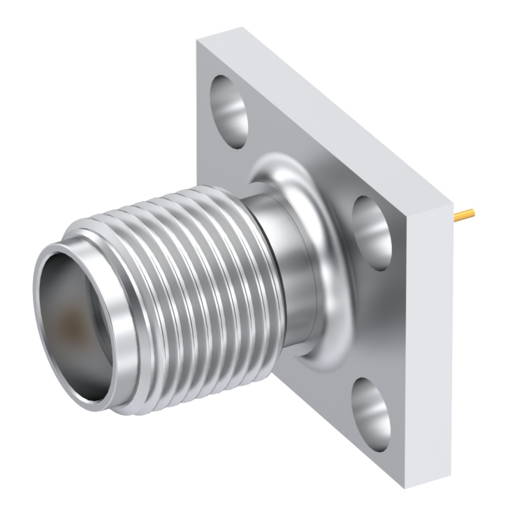 SMA / STRAIGHT JACK RECEPTACLE FEMALE PASSIVATED 3/8" SQUARE FLANGE