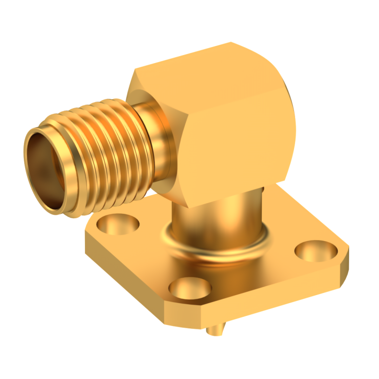 SMA / RIGHT ANGLE JACK RECEPTACLE FEMALE GOLD