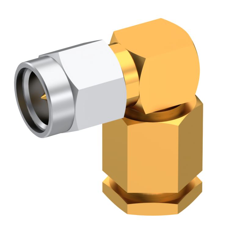SMA / RIGHT ANGLE PLUG MALE SOLDER CLAMP FOR .085''/50 SR GOLD