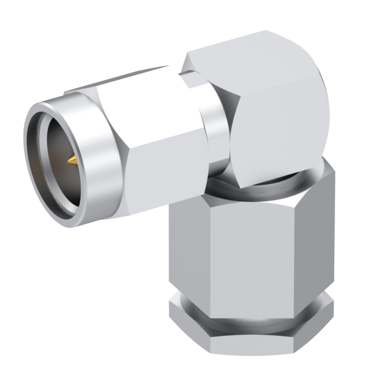 SMA / RIGHT ANGLE PLUG MALE SOLDER CLAMP FOR .141''/50 SR PASSIVATED