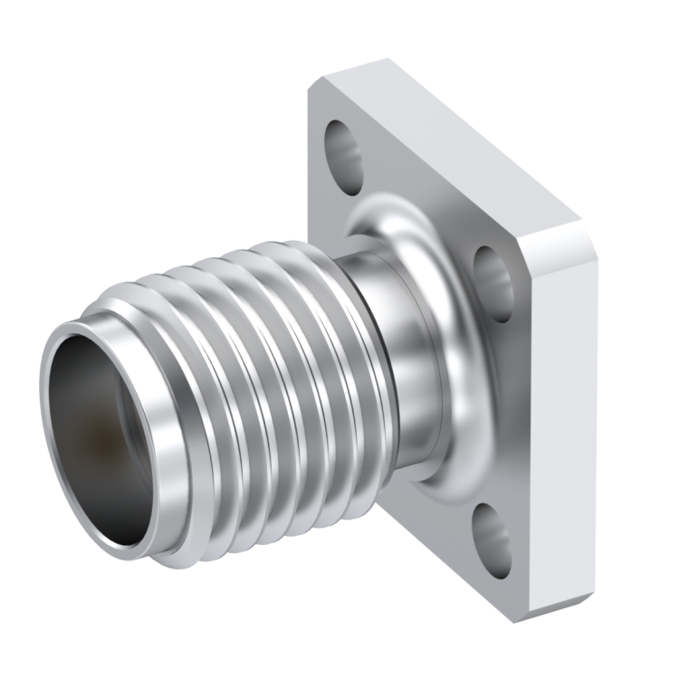 SMA / STRAIGHT JACK FEMALE PASSIVATED 3/8" SQUARE FLANGE