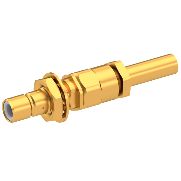 SMB / STRAIGHT BULKHEAD JACK FRONT MOUNT CRIMP TYPE - CABLE 2/50 S