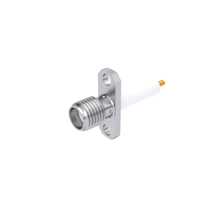 SMA / ADJUST. 2 HOLE FLANGE JACK RECEPTACLE WITH CYLINDRICAL CONTACT