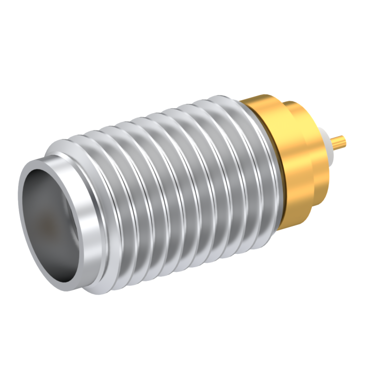 SMA / THREAD-IN JACK RECEPTACLE HERMETIC - WITH CYLINDRICAL CONTACT