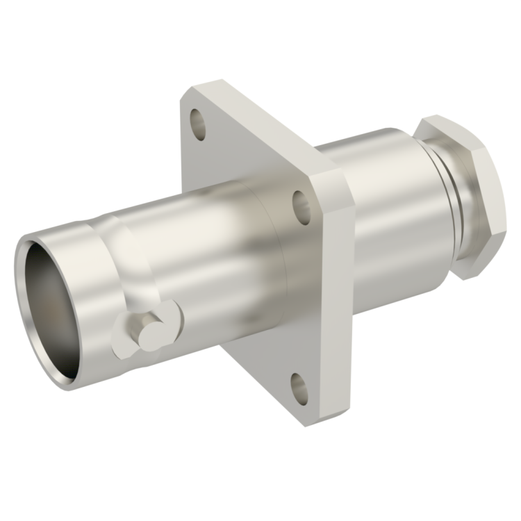 BNC / STRAIGHT SQUARE FLANGE JACK CLAMP TYPE - CABLE 5/50 S
