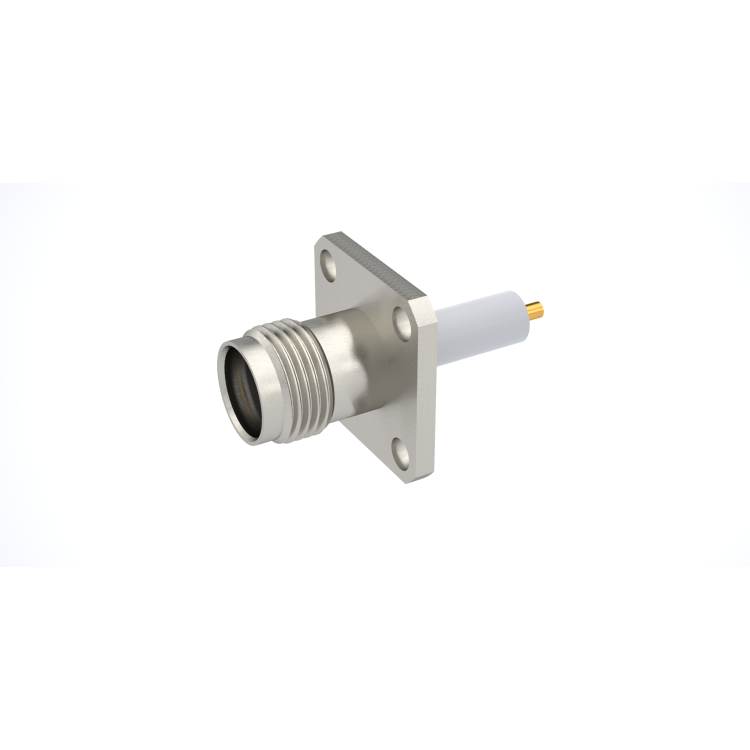 TNC 18 / SQUARE FLANGE JACK RECEPTACLE WITH CYLINDRICAL CONTACT