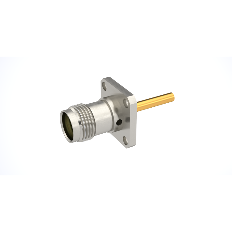 TNC / SQUARE FLANGE JACK RECEPTACLE WITH CYLINDRICAL CONTACT