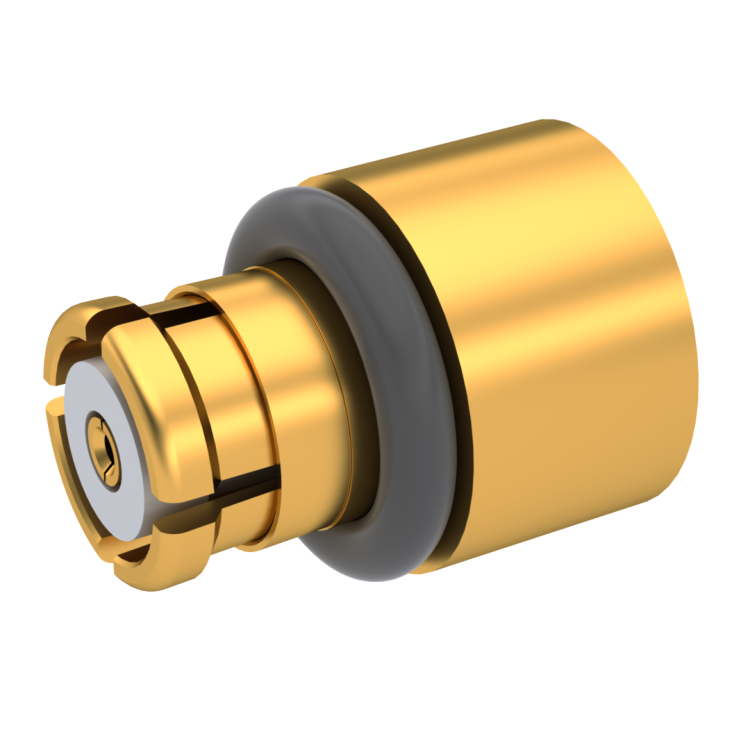 SMP / RIGHT ANGLE FEMALE PLUG WITH EMI GASKET SOLDER TYPE CABLE .085