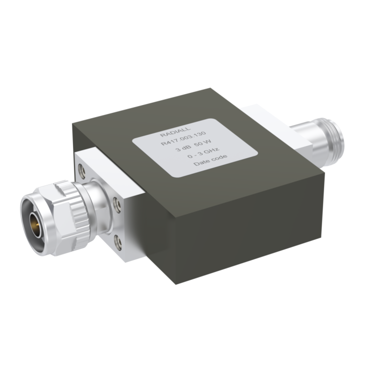 ATTENUATOR: N 3DB 3GHZ 50W 50ohms panel conduction cooling type